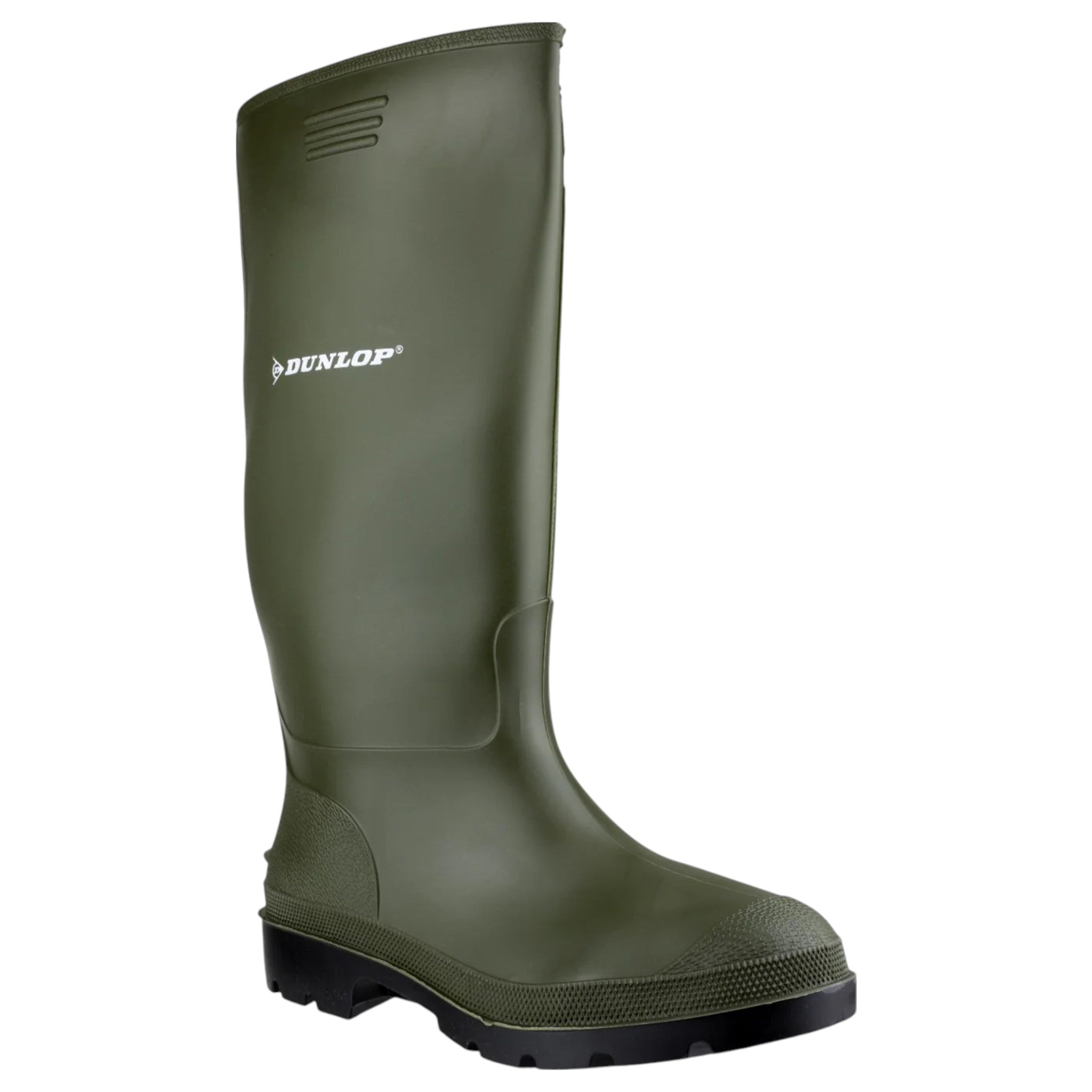 Men's Dunlop green wellington boot – durable waterproof design with non-slip sole for outdoor use